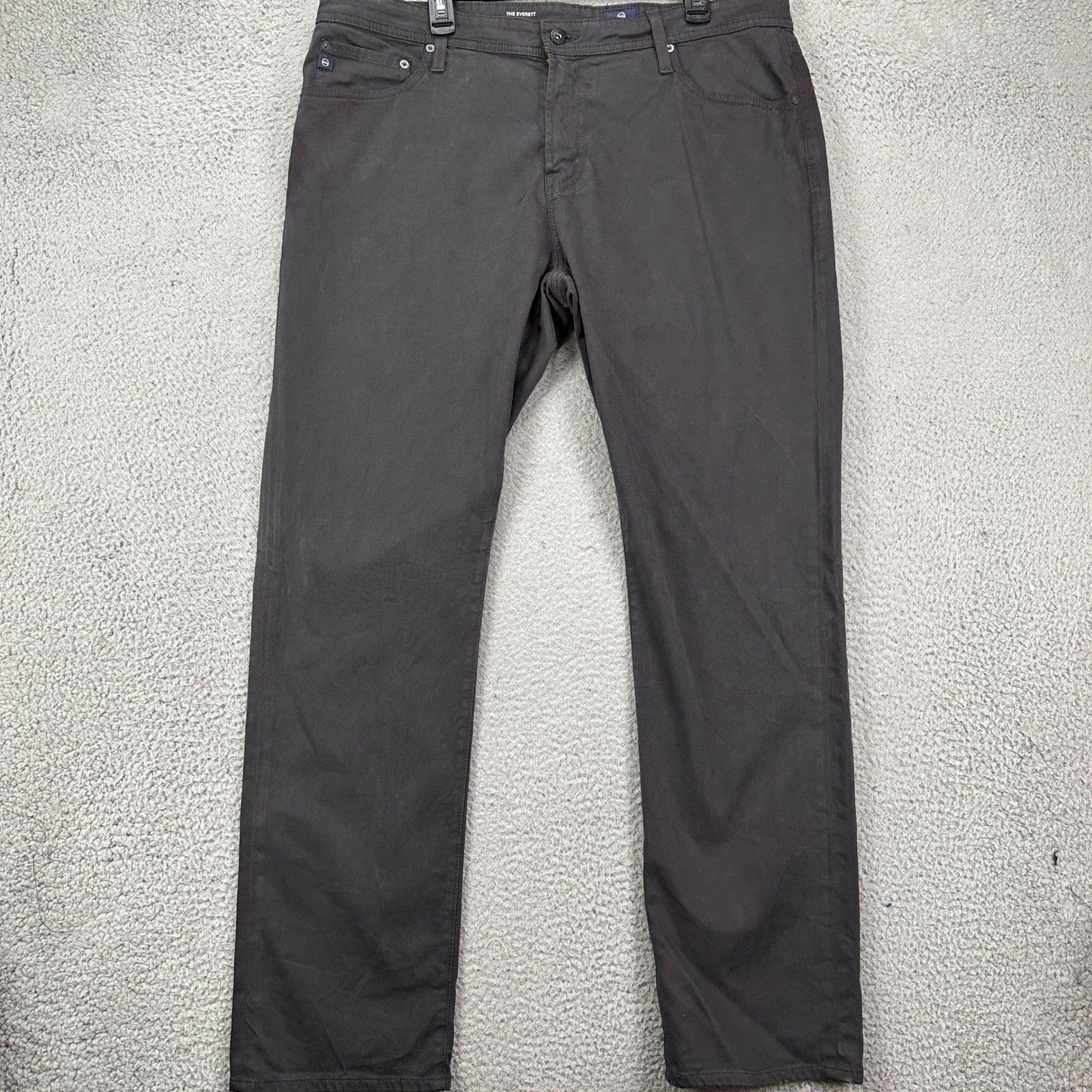 Ag Adriano Goldschmied Mens The Everett Slim Straight Jeans 38x32 Black Stretch